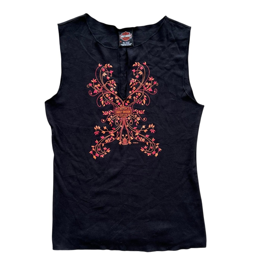 Harley-Davidson VTG Y2K Pacific Honolulu Hawaii Tank Top Sleeveless Black‎ XL
